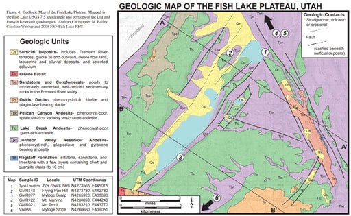 detail map of underlying geology of fishlake basin