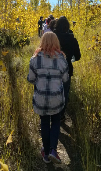 students walk in pando